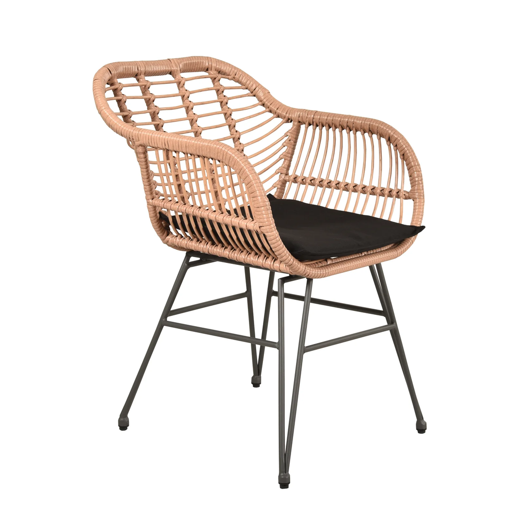 Shashibala Outdoor Patio Seating Set 2 Chairs and 1 Table Set (Honey + Black)