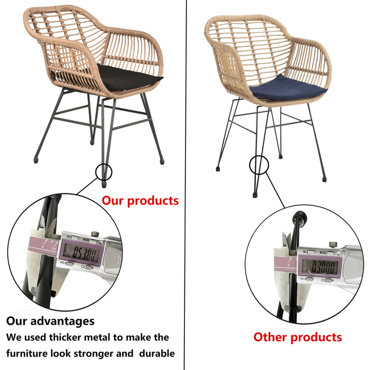 Shashibala Outdoor Patio Seating Set 2 Chairs and 1 Table Set