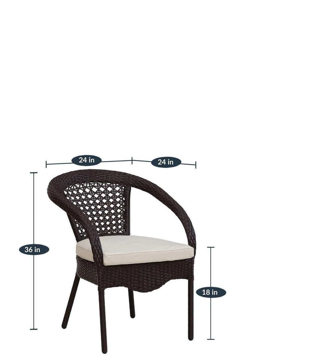Moonpie Outdoor Patio Seating Set 4 Chairs and 1 Table Set (Dark Brown)