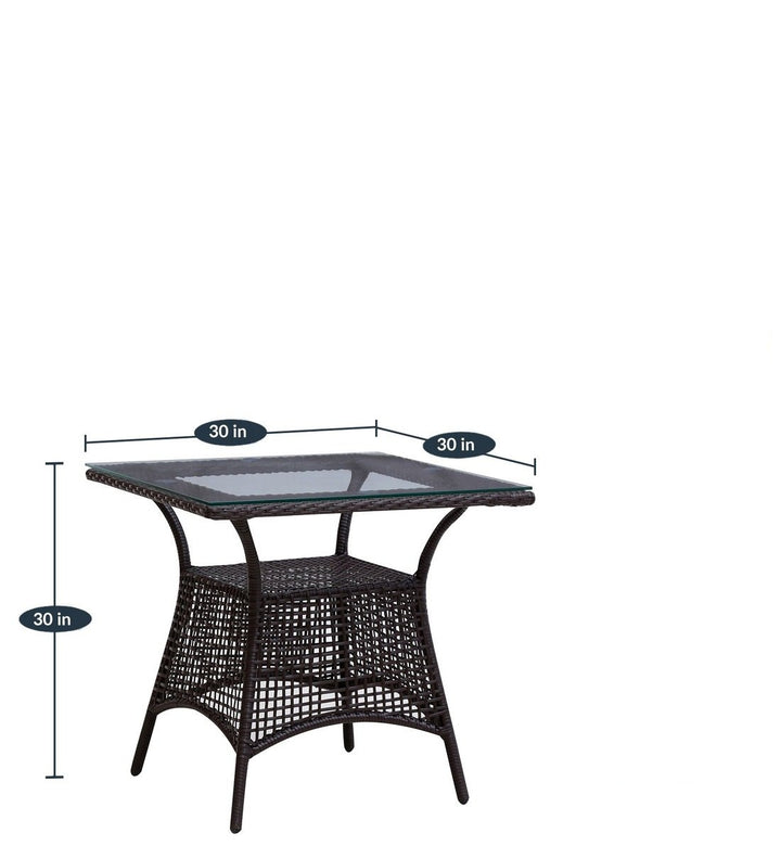 Dushtu Outdoor Patio Seating Set 4 Chairs and 1 Table Set (Dark Brown)
