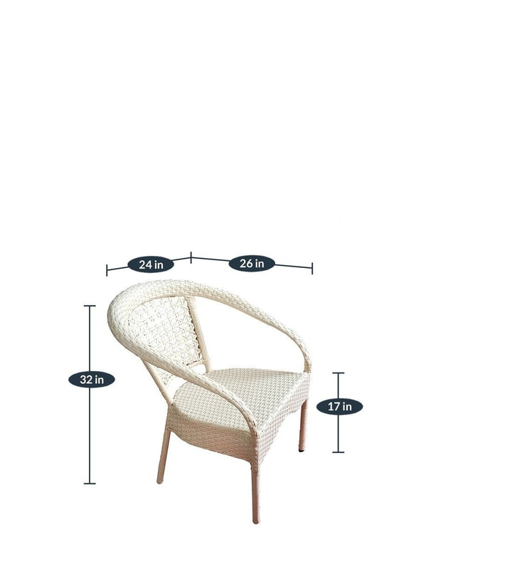 Romy Outdoor Patio Seating Set 2 Chairs and 1 Table Set (Cream)