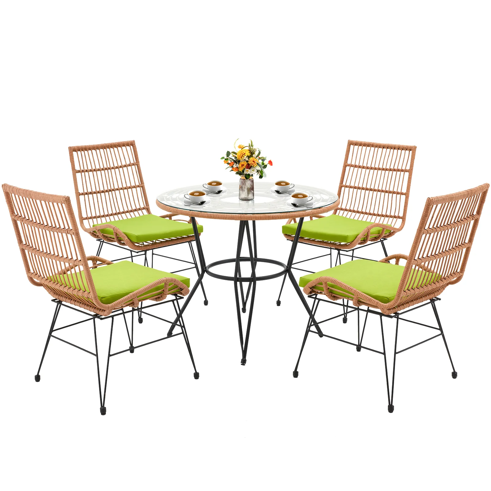 Dreamline Outdoor Furniture Garden Patio Seating Set 1+4 4Chairs and