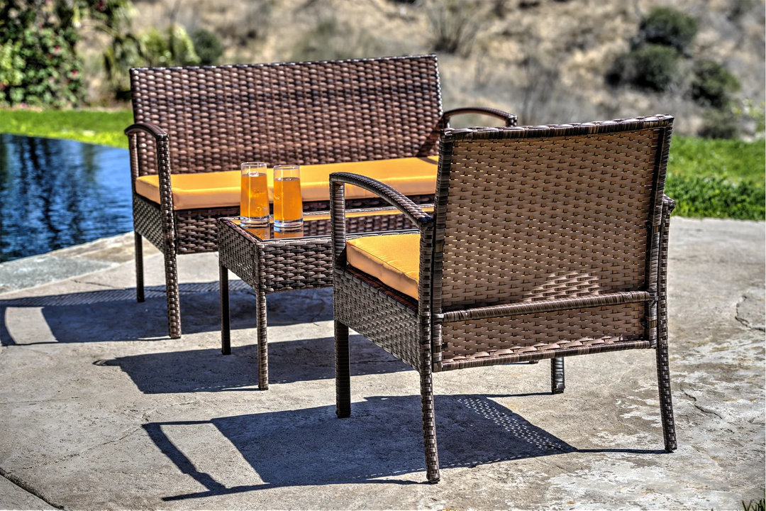 Clone Outdoor Sofa Set 2 Seater , 2 Single seater and 1 Center Table Set (Brown)