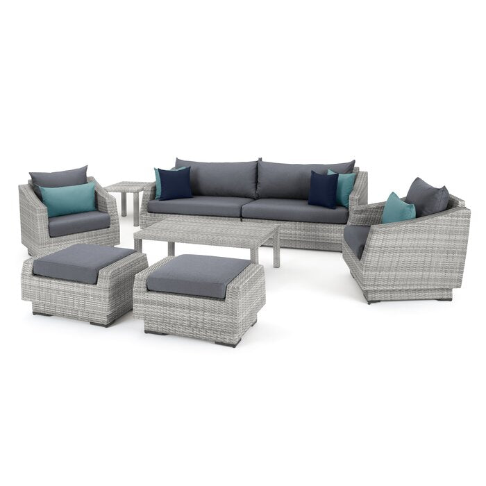 Dreamline Outdoor Garden Patio Sofa Set 3 Seater, 2 Single Seater , 2 Footstool , 1 Side table and 1 Center Table  Set Outdoor Furniture