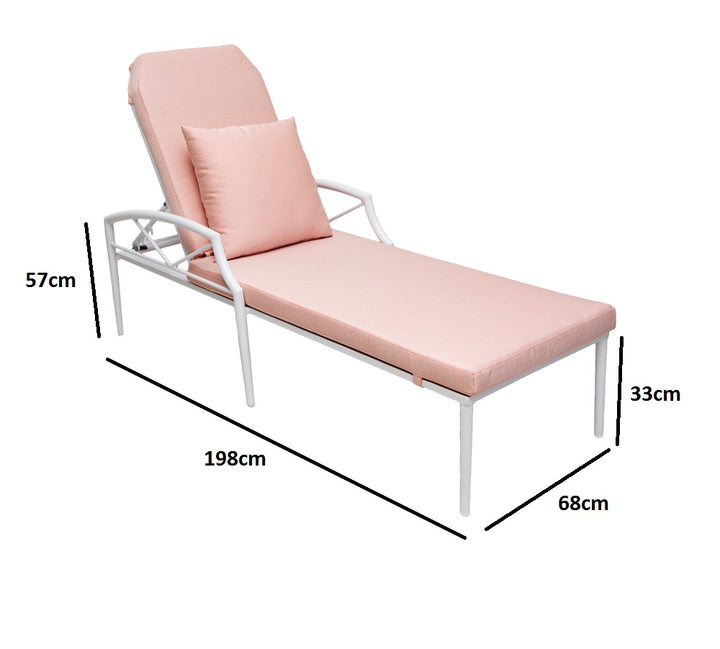 Dreamline Outdoor Furniture Poolside Lounger With Cushion (Pink) Swimming Pool Lounger