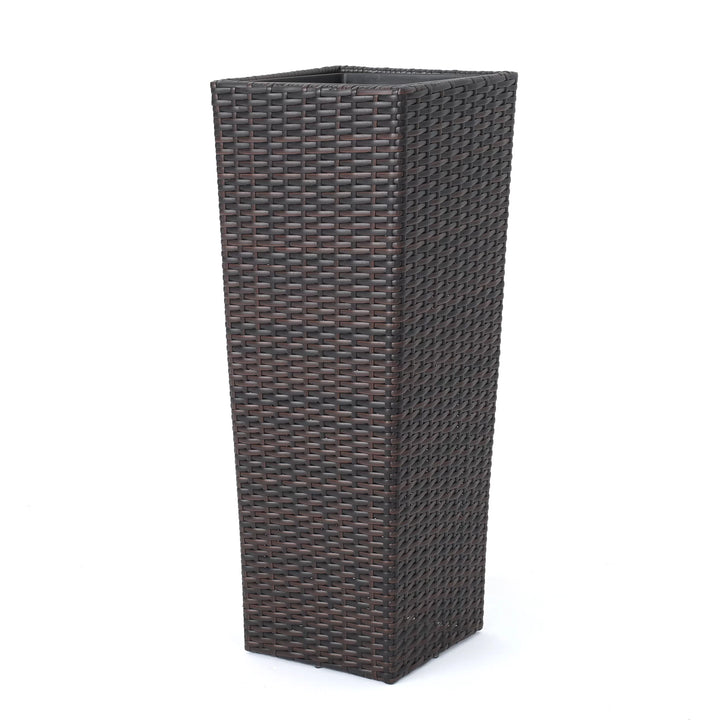 Ruben Outdoor Wicker Planters For Garden , Balcony (Dark Brown) set of 2