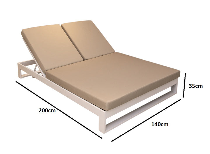 Dreamline Outdoor Furniture  Double Poolside Lounger With Cushion (White)