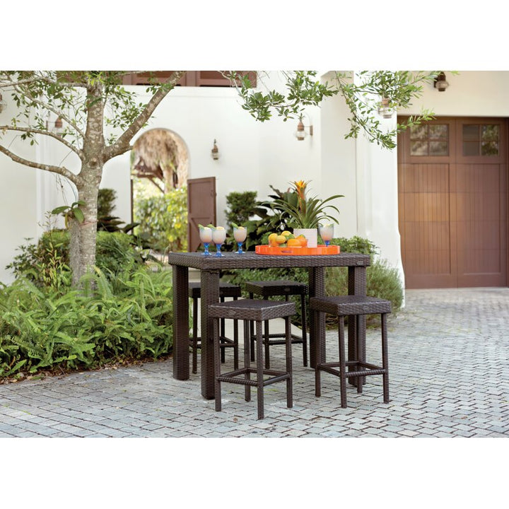 Dreamline Outdoor Bar Sets Garden Patio Bar Sets 1+4 4 Chairs and 1 Table Set Balcony Bar Table Set (Brown)