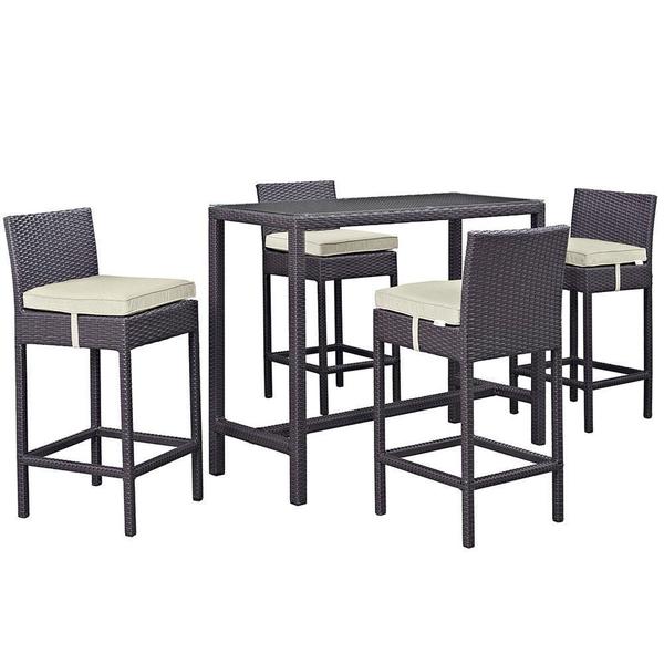 Dreamline Outdoor Bar Sets Garden Patio Bar Sets 1+4 4 Chairs and 1 Table Set Balcony Bar Table Set