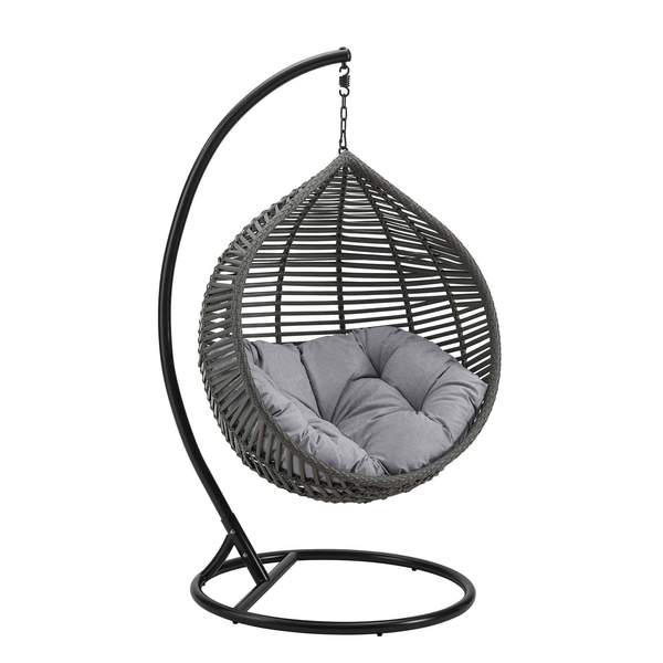 Dreamline Single Seater Hanging Swing With Stand For Balcony , Garden Swing (Black)