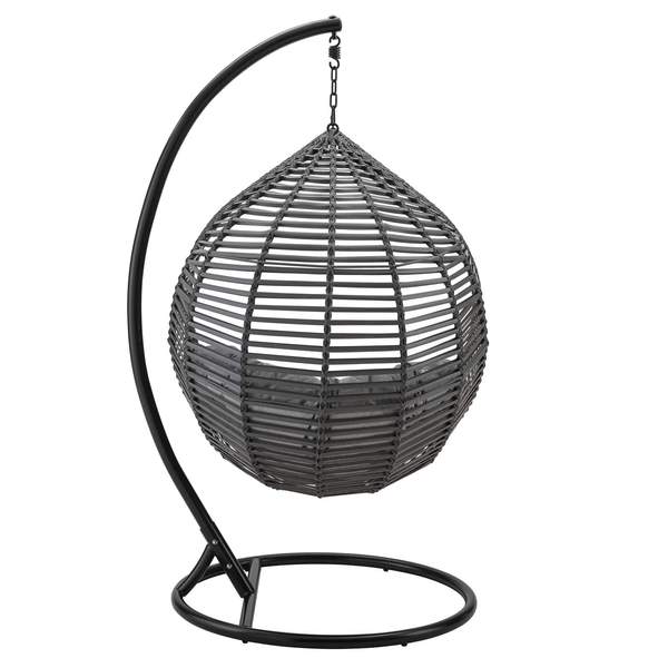 Dreamline Single Seater Hanging Swing With Stand For Balcony , Garden Swing (Black)