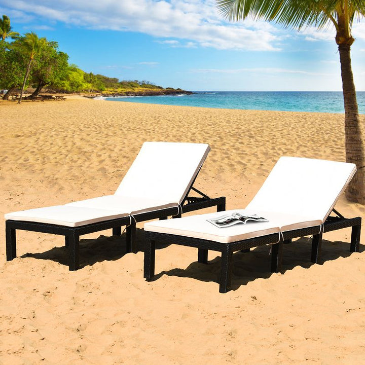Bloom Outdoor Swimming Poolside Lounger Set of 2  (Black)