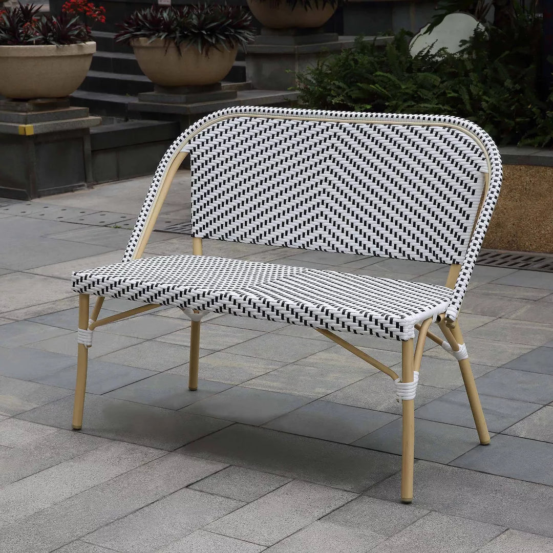 Edoardo Wicker Seater Garden Bench for Outdoor Park