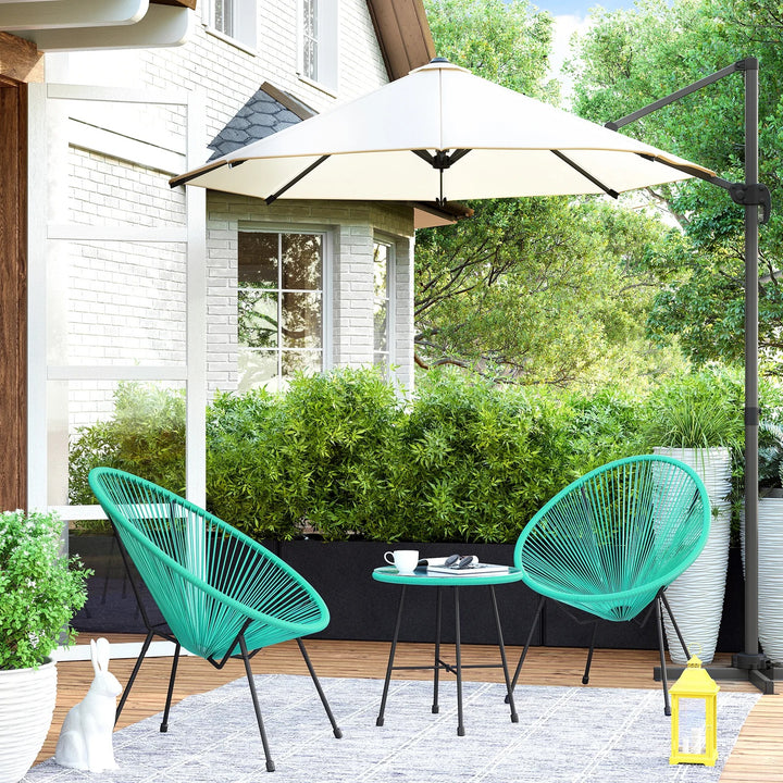 Harvest Outdoor Patio Seating Set 2 Chairs and 1 Table Set (Aqua Green)