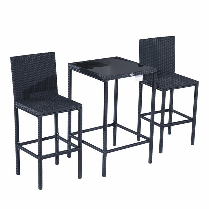 Dreamline Outdoor Bar Sets Garden Patio Bar Sets 1+2 2 Chairs and Table Set Balcony Bar Table Set (Cream)