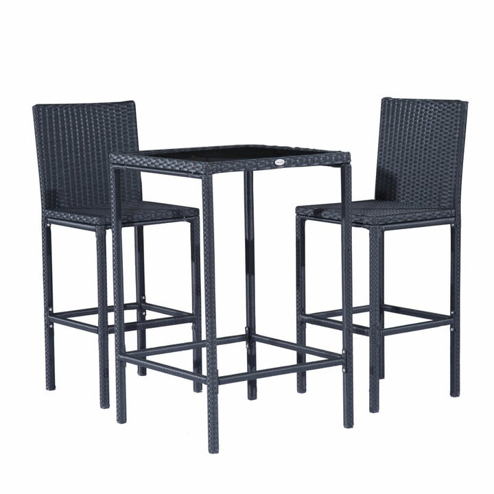 Dreamline Outdoor Bar Sets Garden Patio Bar Sets 1+2 2 Chairs and Table Set Balcony Bar Table Set (Cream)