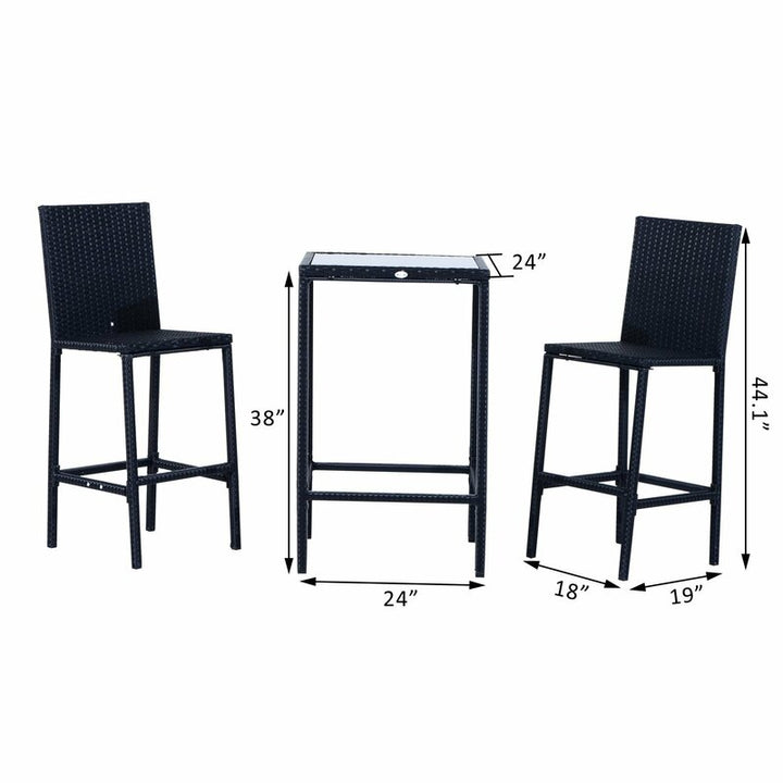 Dreamline Outdoor Bar Sets Garden Patio Bar Sets 1+2 2 Chairs and Table Set Balcony Bar Table Set (Cream)