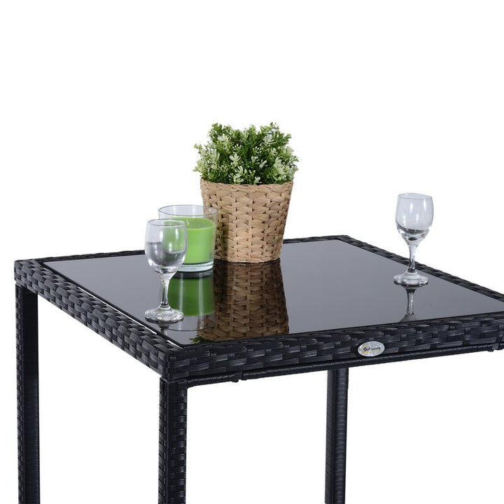 Dreamline Outdoor Bar Sets Garden Patio Bar Sets 1+2 2 Chairs and Table Set Balcony Bar Table Set (Cream)