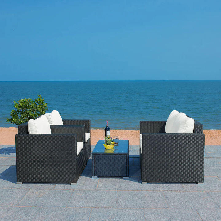 Power Outdoor Sofa Set 2 Seater , 2 Single seater and 1 Center Table Set (White)