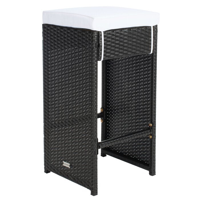 Dreamline Outdoor Bar Sets Garden Patio Bar Sets 1+6 6 Chairs and 1 Table Set Balcony Bar Table Set (Black)