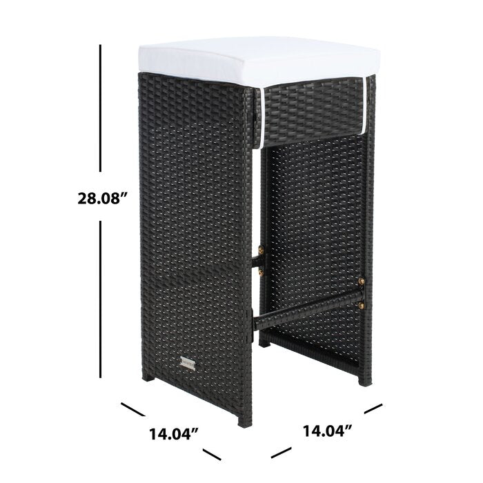 Dreamline Outdoor Bar Sets Garden Patio Bar Sets 1+6 6 Chairs and 1 Table Set Balcony Bar Table Set (Black)