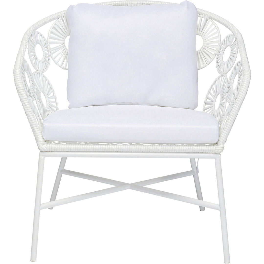 Alban Outdoor Garden Balcony Single Seater Sofa (White)