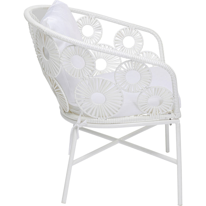 Alban Outdoor Garden Balcony Single Seater Sofa (White)