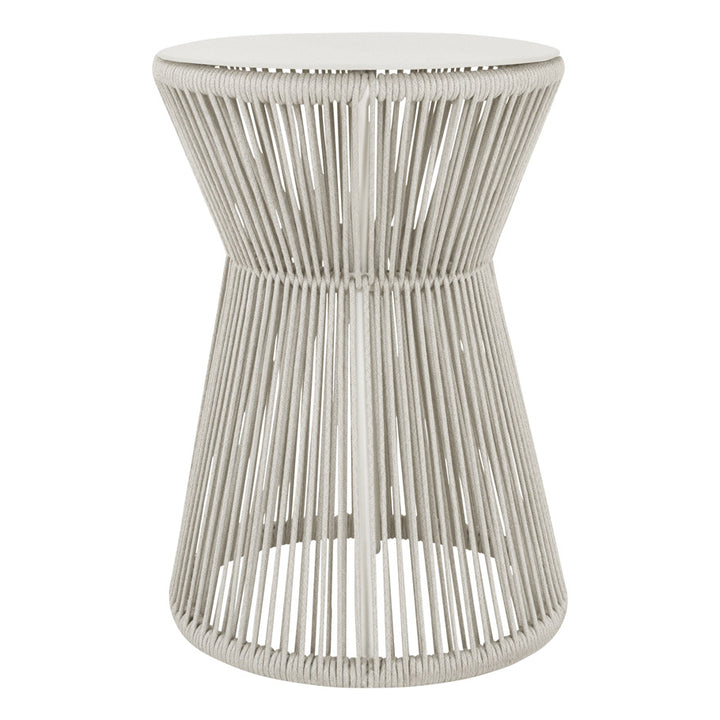 Aid Outdoor Patio Seating Set Single Chair and 1 Side Table Set (Grey) Braided & Rope