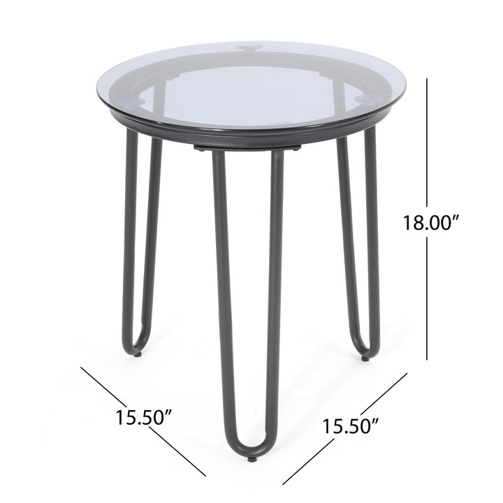 Scat Outdoor Patio Seating Set 2 Chairs and 1 Table Set (Grey) Braided & Rope