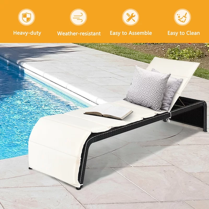 Sike Outdoor Swimming Poolside Lounger (Black)