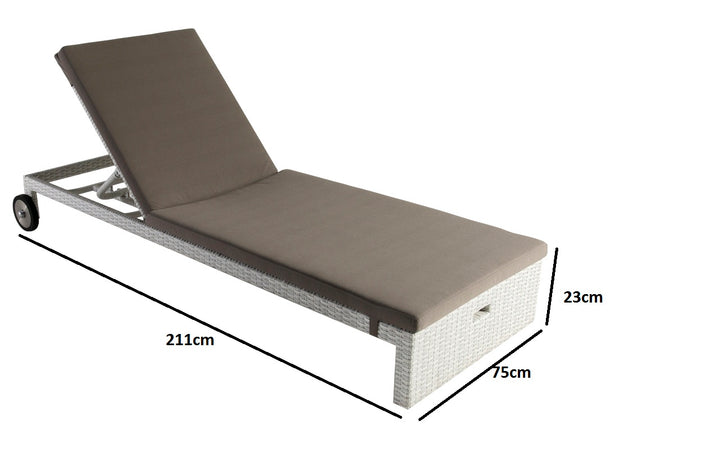 Dreamline Outdoor Furniture Poolside Lounger With Cushion (Brown) Swimming Pool Lounger