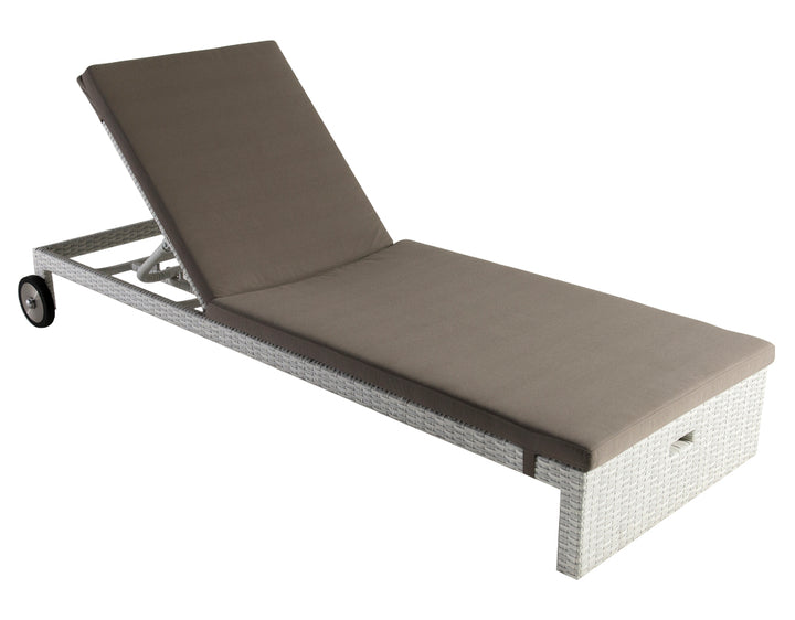 Dreamline Outdoor Furniture Poolside Lounger With Cushion (Brown) Swimming Pool Lounger