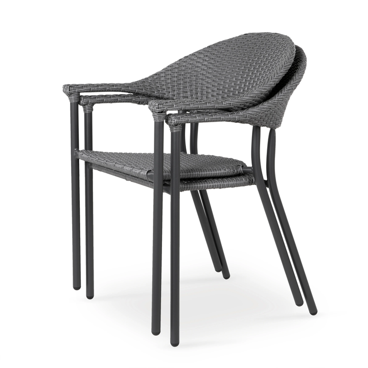 Topia Outdoor Patio Seating Set 2 Chairs and 1 Table Set (Dark Grey)