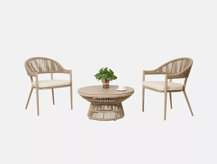 Propel Outdoor Patio Seating Set 2 Chairs and 1 Table Set (Beige)