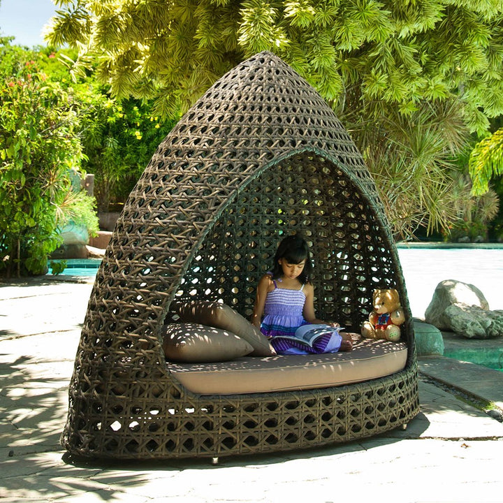 Dreamline Outdoor Furniture Poolside Sunbed With Cushion Daybed (Brown)