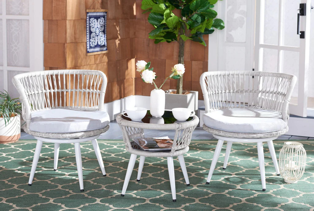 Lourdes Outdoor Patio Seating Set 2 Chairs and 1 Table Set