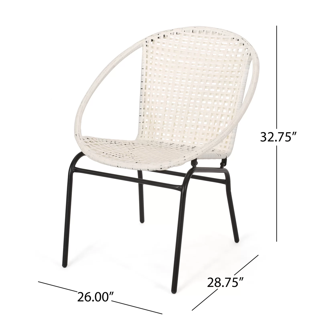 Aadhish Outdoor Patio Seating Set 2 Chairs and 1 Table Set (Cream)