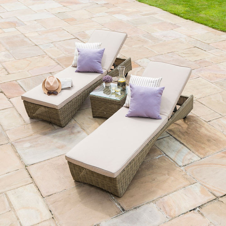 Dreamline Outdoor Furniture Poolside Lounger With Cushion Swimming Pool Lounger (Set of  2)