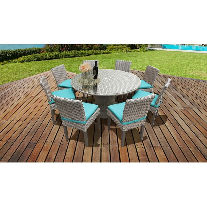 Marotta Outdoor Patio Dining Set 8 Chairs and 1 Table (Silver)
