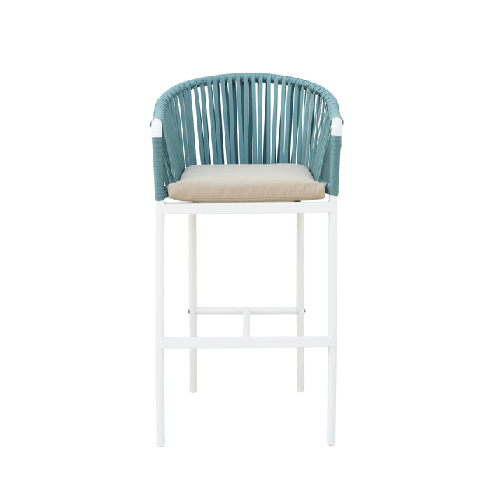 Hency Outdoor Patio Bar Chair 1 Chair for Balconey (Sky Blue) Braided & Rope