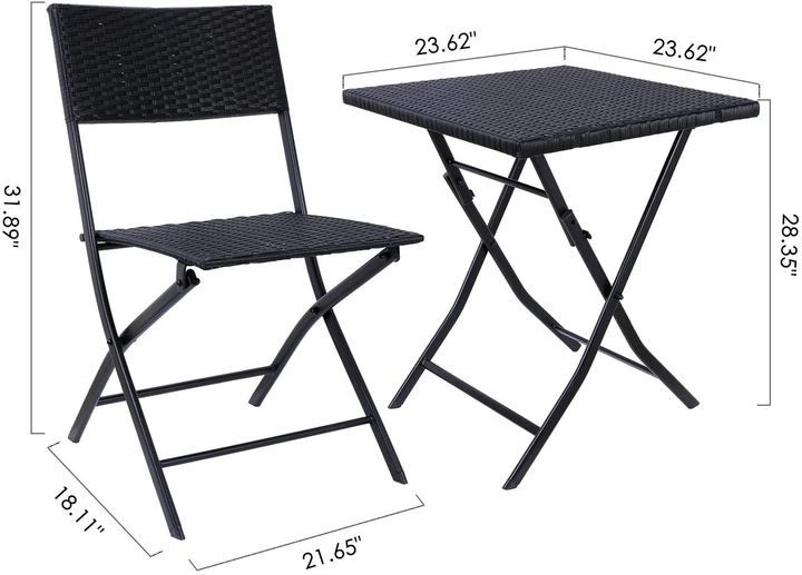 Lona Outdoor Patio Seating Set 2 Chairs and 1 Table Set