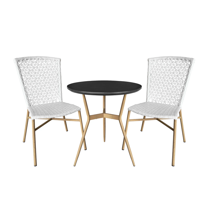 Veda Outdoor Patio Seating Set 2 Chairs and 1 Table Set
