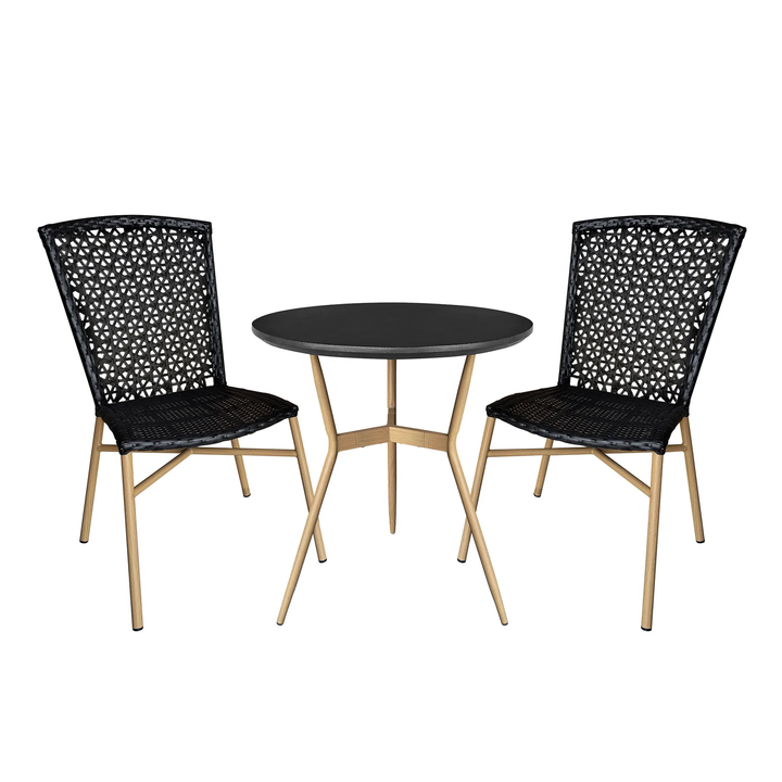 Veda Outdoor Patio Seating Set 2 Chairs and 1 Table Set