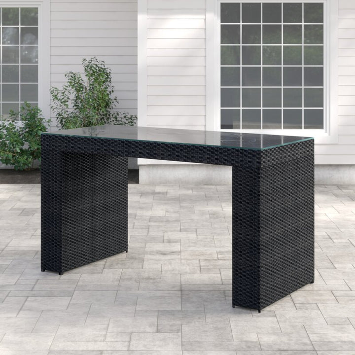 Dreamline Outdoor Bar Sets Garden Patio Bar Sets 1+6 6 Chairs and 1 Table Set Balcony Bar Table Set (Brown)