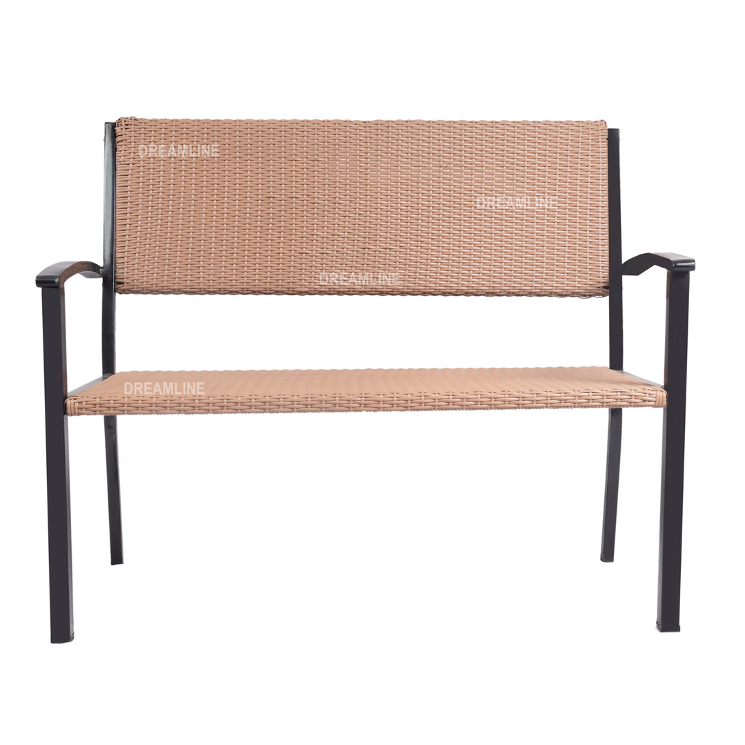 Zac Wicker 2 Seater and 1 Table Garden Bench for Outdoor Park - (Brown)