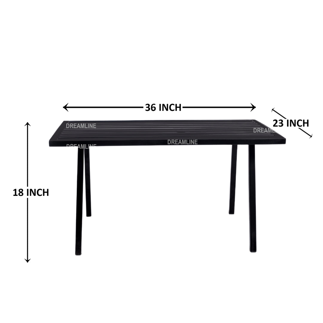 Boyle Metal 3 Seater and 1 Table Garden Bench for Outdoor Park - (Black)