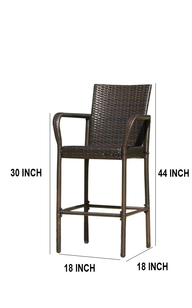 Dellucci Outdoor Patio Bar Chair 4 Chairs For Balcony (Brown)
