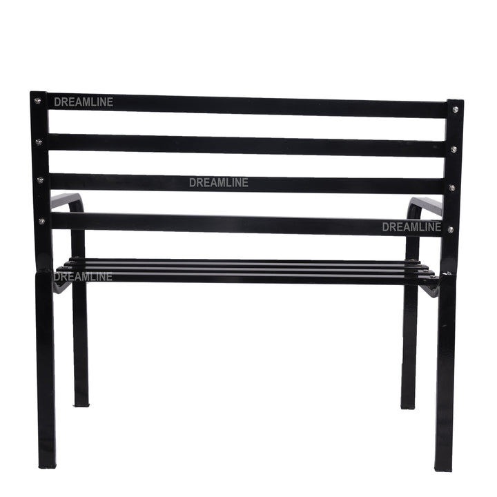 Carrillo Metal 2 Seater and 1 Table Garden Bench for Outdoor Park - (Black)
