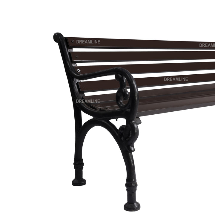 Ruben Cast Iron 3 Seater Garden Bench for Outdoor Park - (Brown)