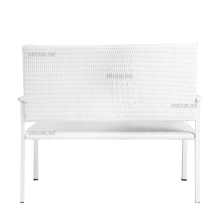 Bolton Wicker 2 Seater Garden Bench for Indoor & Outdoor Park - (White)